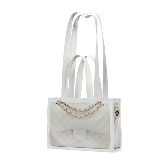 I GET FLEWN OUT MINI GROCERY BAG, WHITE, SMALL